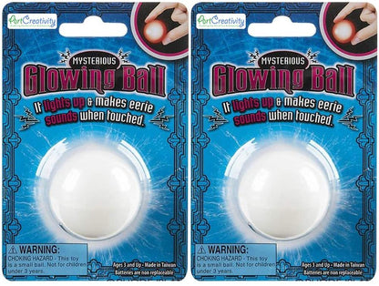ArtCreativity Light-Up Glow Sound Balls for Kids, Set of 2, LED Balls That Make Eerie Sounds, LED Toys for Mesmerizing Magical Play, Fun LED Birthday Party Favors for Boys and Girls