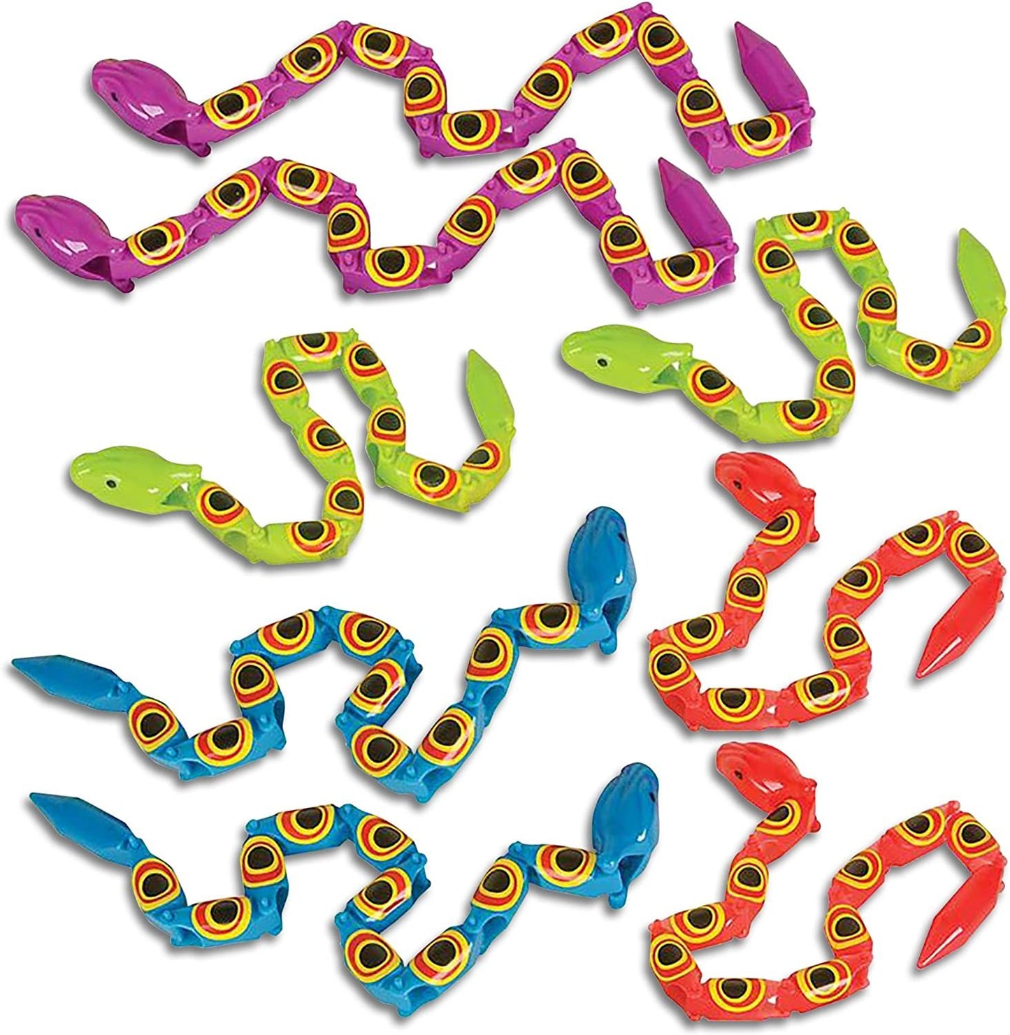 ArtCreativity Jointed Snake Toys Set of 12 - 15 Inch Long Plastic Snakes with Joining Pieces - Great Party Favor - Fidget Toy for Kids, Gift Idea for Boys and Girls, Carnival Prize - Sensory Toy