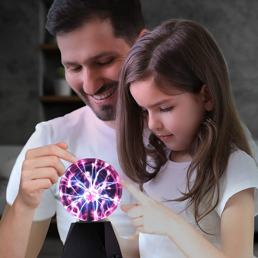 Plasma Ball for Kids, 1PC, Desktop Plasma Lamp with 2 Interactive Modes, AC Powered Night Light for Children, Cool Science Toys for Kids, Unique Décor for Boys’ and Girls’ Rooms