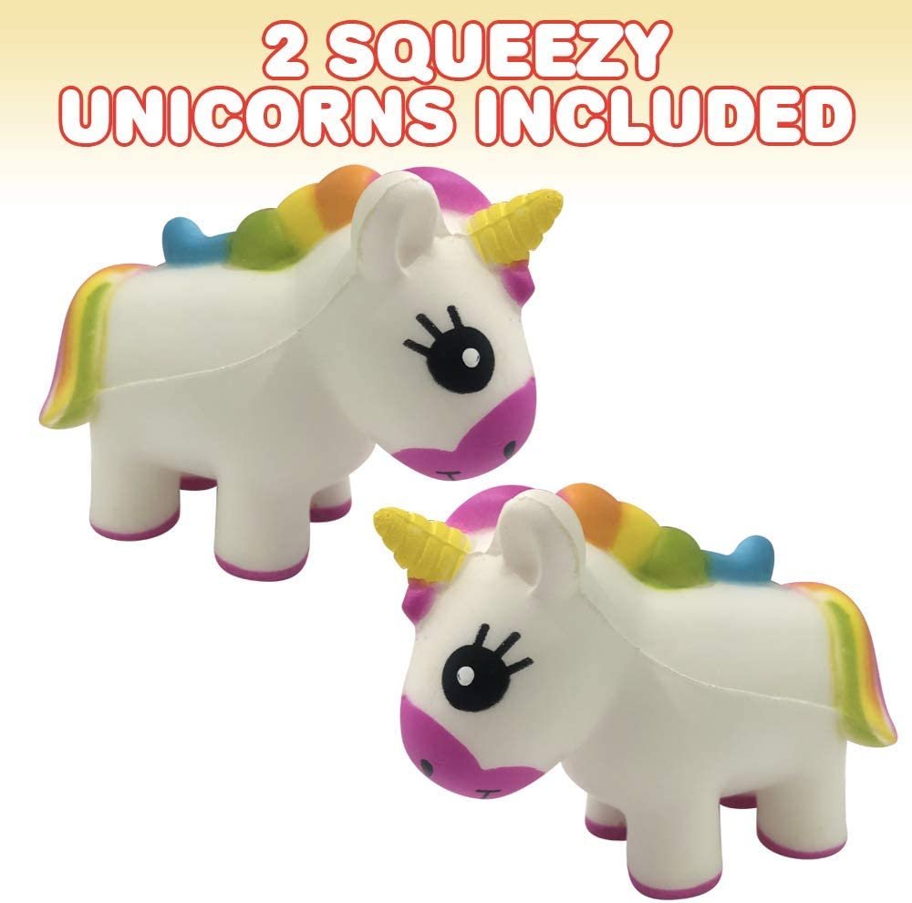 ArtCreativity Squeezy Unicorn Toys for Kids, Set of 2, Super Soft Slow Rising Squeeze Toys, Stress Relief Sensory Toys for Children, Best Unicorn Party Favors, Goody Bag Fillers for Girls and Boys