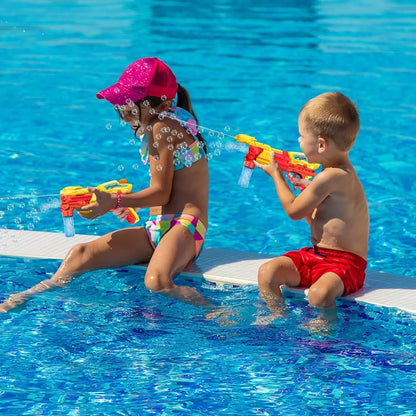 ArtCreativity 2 in 1 Water and Bubble Gun, Dual-Function Water Squirt Gun with Bubble Fluid, Friction Powered Bubble Machine Gun, Summer Toys for Kids, Great Gift for Boys and Girls