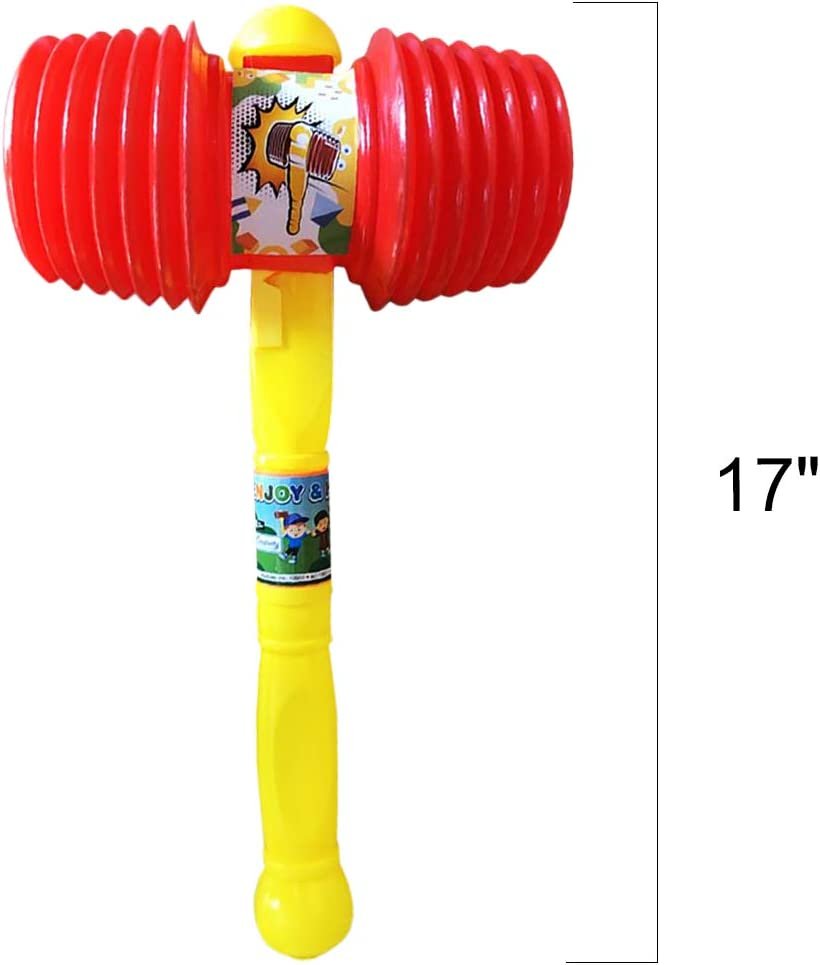 Giant Squeaky Hammer, Jumbo 17" Kids’ Squeaking Hammer Pounding Toy, Clown, Carnival, and Circus Birthday Party Favors, Best Gift for Boys and Girls Ages 3 Plus