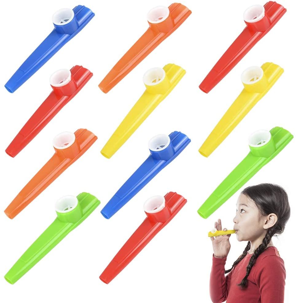 ArtCreativity 4.5” plastic Kazoo (Set of 12) | Fun Humming Musical Instrument for Kids and Adults | Durable Music Toys | Cool Birthday Favors, Party Noisemakers Supplies, Goody Bag Fillers