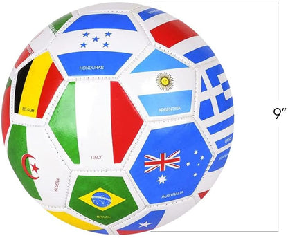 ArtCreativity Regulation Flag Soccer Playground Ball for Kids, Bouncy 9 Inch Kick Ball for Backyard, Park, and Beach Outdoor Fun, Durable Outside Play Toys for Boys and Girls - Sold Deflated