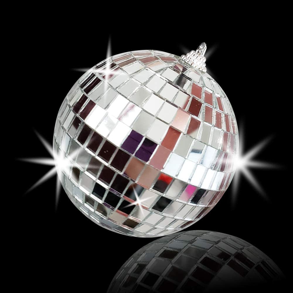 4 Mirror Disco Ball - Silver Disco Ball with Hanging String for Parti ·  Art Creativity