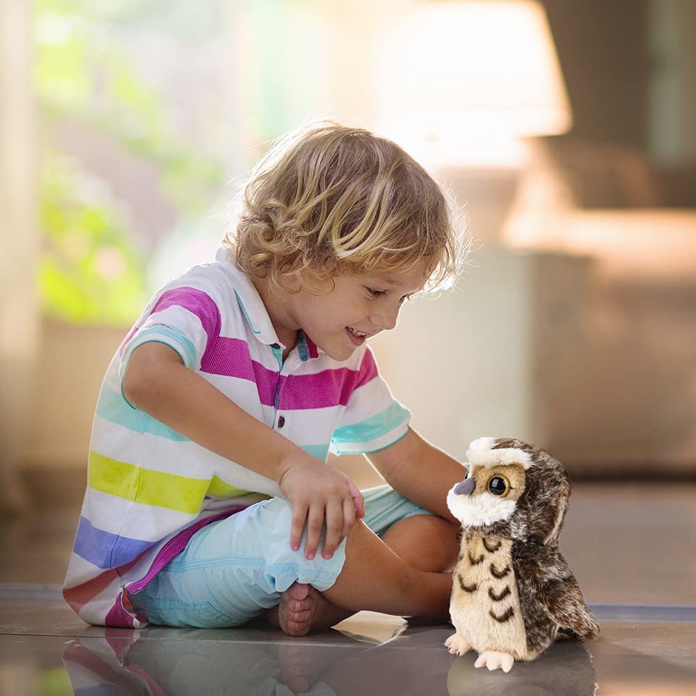 Burrowing Owl Plush Toy, 1PC, Soft Stuffed Owl Toy for Kids, Cuddly Animal Plush Toy with Hard Plastic Eyes, Cute Nursery Décor, Barn Theme Party Decorations, Great Gift Idea