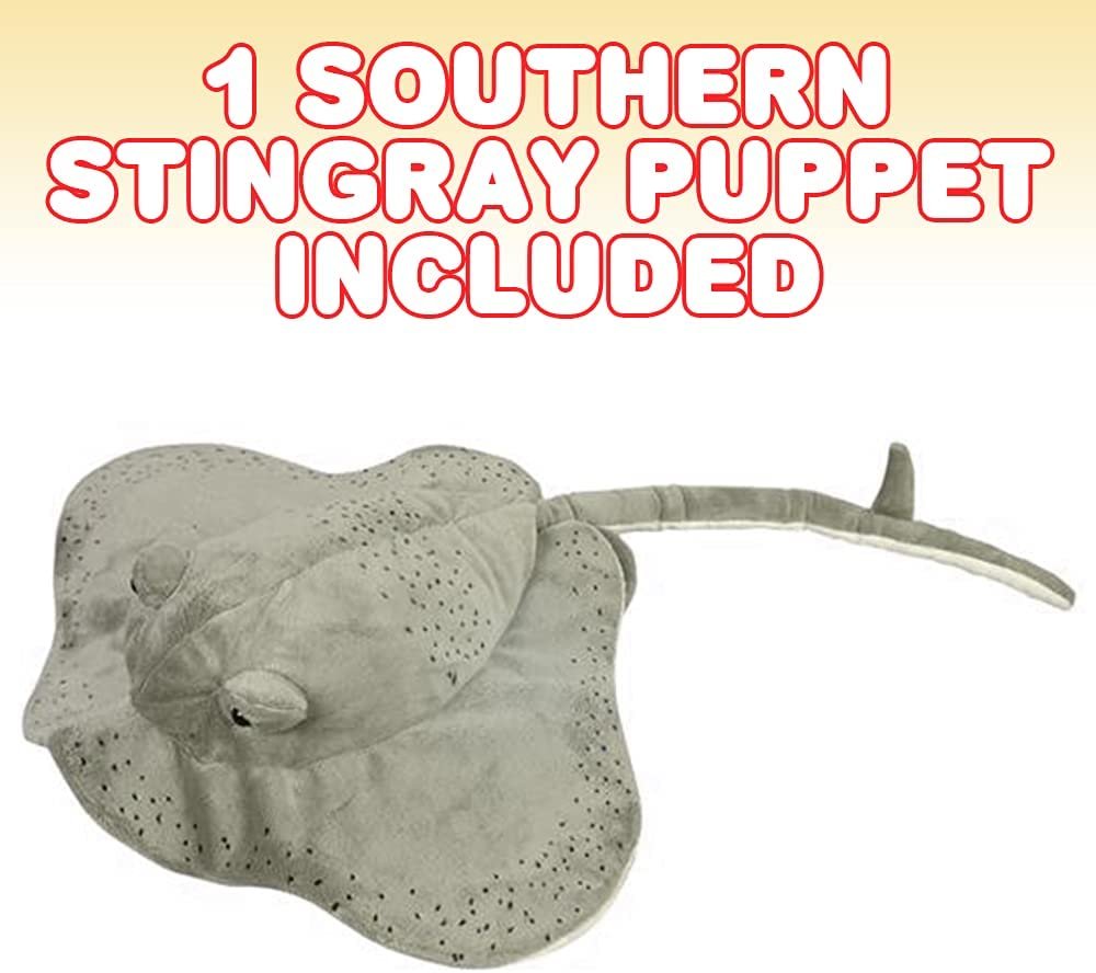 ArtCreativity Southern Stingray Puppet, 1PC, Animal Hand Puppet, Soft Stuffed Plush Toy, Fun Learning Tool, Bedroom, Playroom & Nursery Décor, Underwater Party Décor, Cute Photoshoot Prop