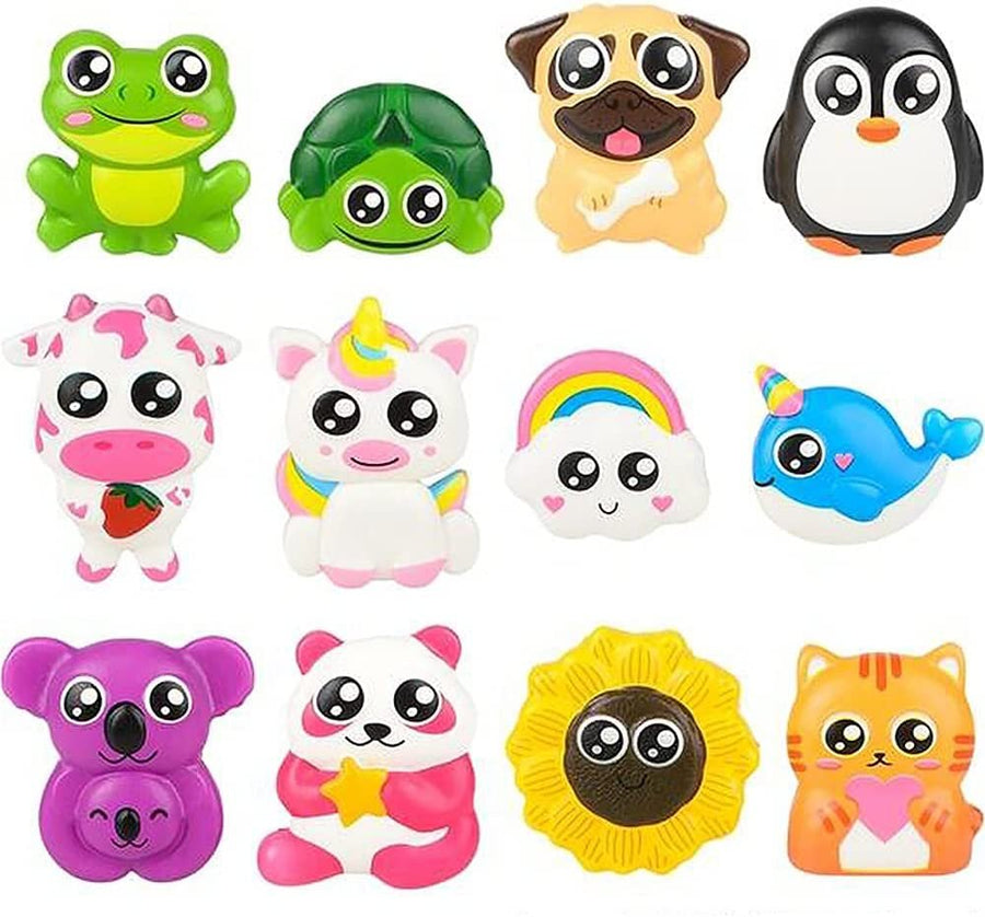 Jumbo Squish Stickers, Set of 12, Slow Rise Kids’ Stickers, Assorted Designs, Children’s Scrapbooking Supplies, Animal Party Favors, for Gift Wrap, Photo Albums, Diary Decorations