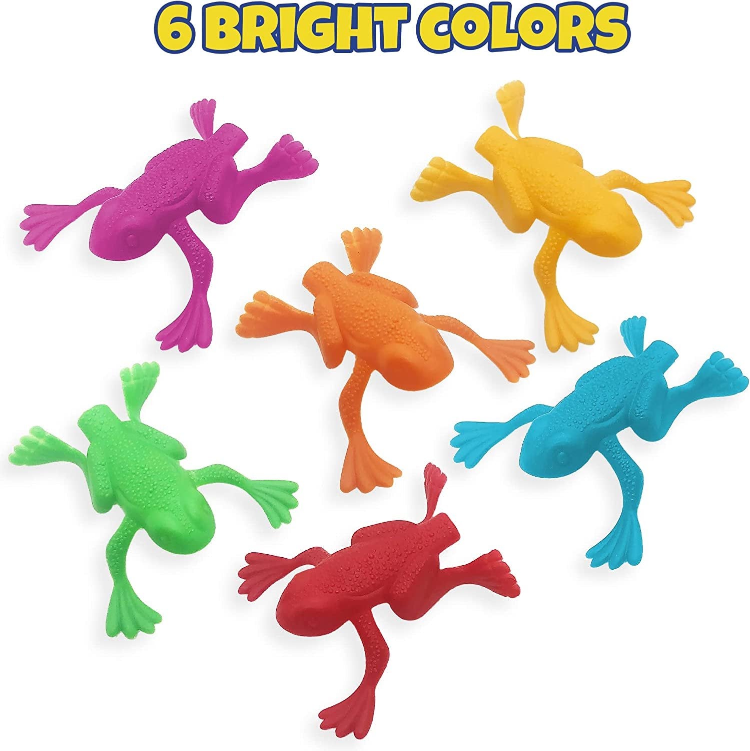 Jump n Leap Frog Toy - 130 Pack of 2" Assorted Colors, Cool Jumping Frogs for Kids - Vibrant Color Variety - Fun Party Favors, Goody Bag Fillers, Contest Prizes for Girls and Boys