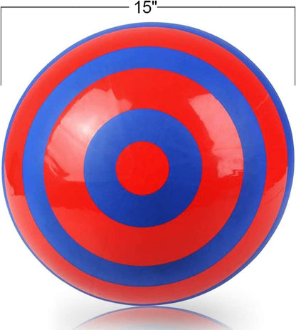 ArtCreativity Striped Vinyl Playground Ball for Kids, Bouncy 15 Inch Kick Ball for Backyard, Park, and Beach Outdoor Fun, Beautiful Colors, Durable Outside Play Toys for Boys and Girls - Sold Deflated