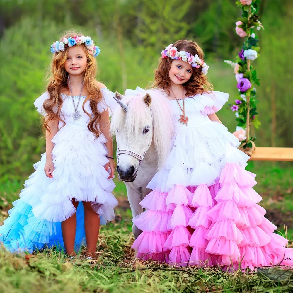 Unicorn Charm Necklaces for Kids, Set of 12, Cute Toy Jewelry for Girls with Translucent Pendant, Unicorn Party Favors for Children, Pretty Goodie Bag Fillers, Assorted Colors