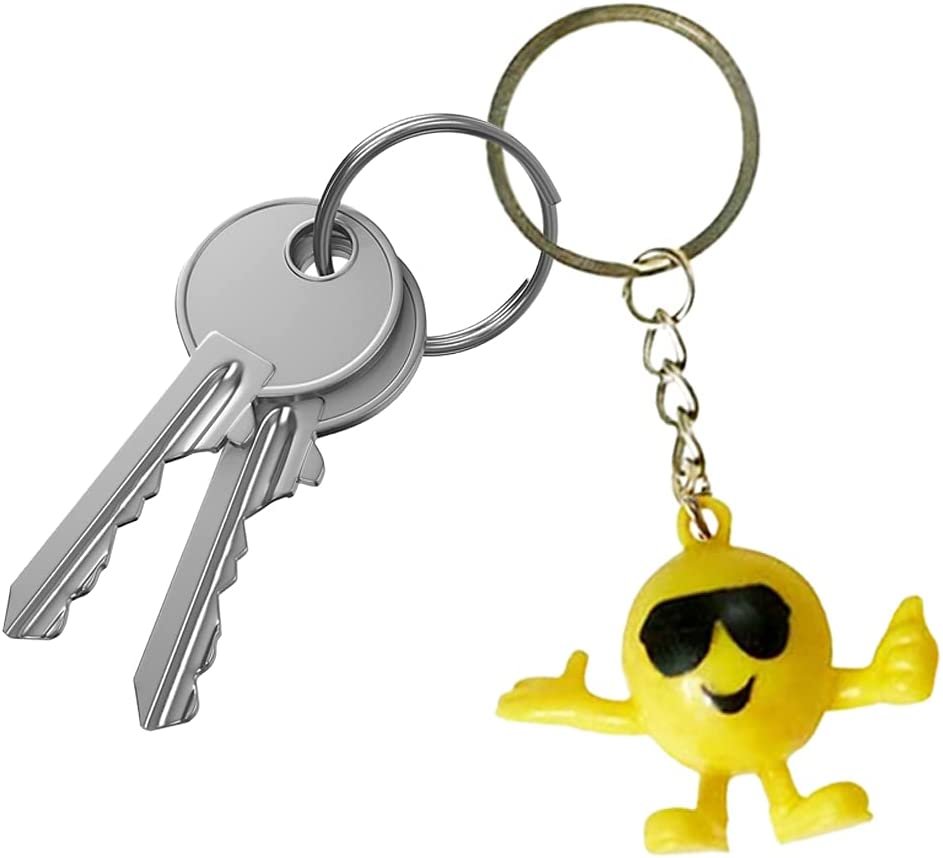 ArtCreativity Emoticon Guy Keychains, Set of 12, Fun Key Chains for Ba ...