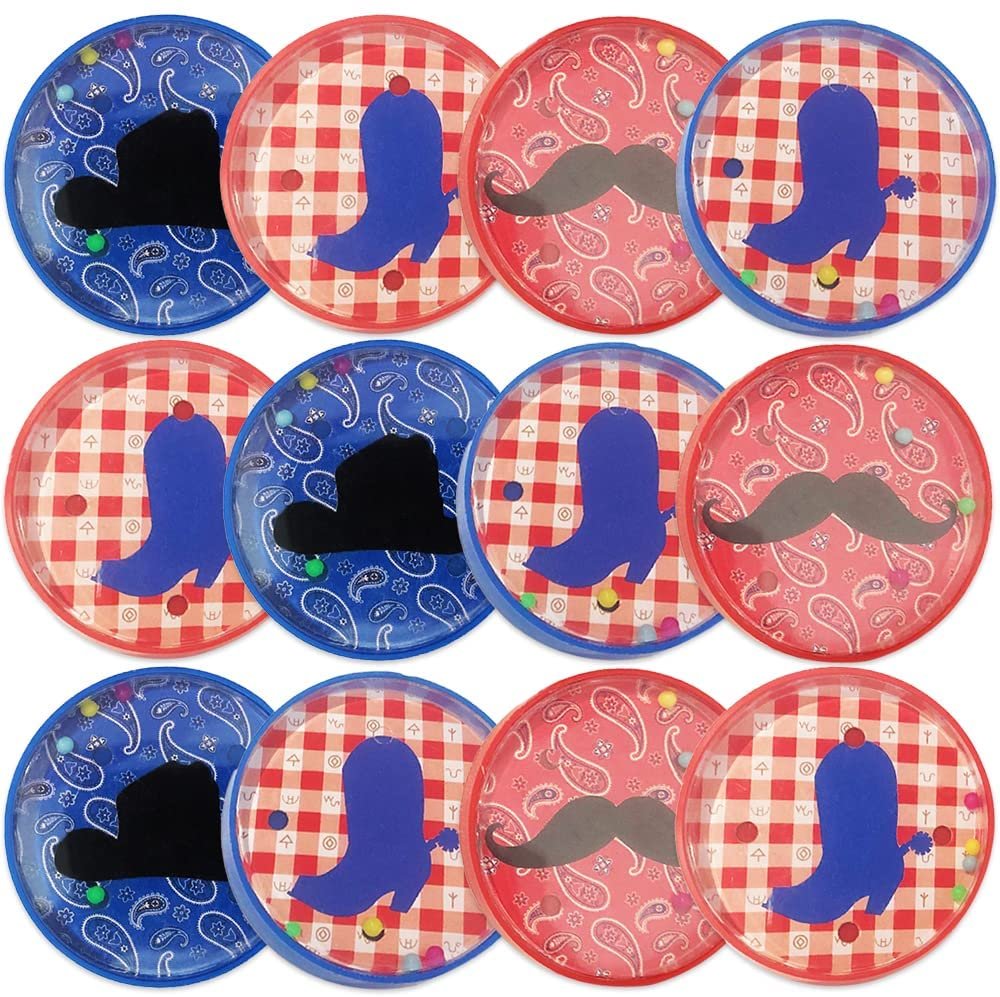 Western Pill Puzzles for Kids, Set of 12, Ball Puzzles in Assorted Designs, Great as Birthday Party Favors, Carnival Prizes for Kids, Goodie Bag Fillers, and Stocking Stuffers