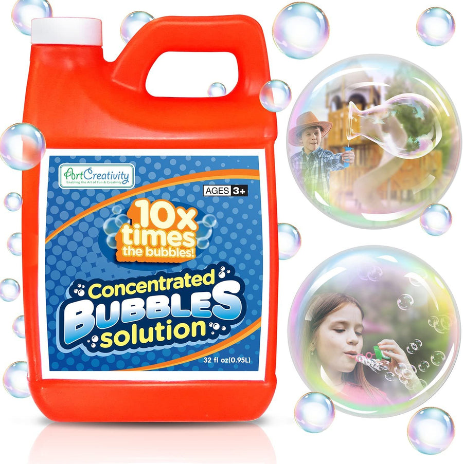 Bubble Solution Refill for Bubbles Machine by ArtCreativity, Concentrate, Up to 2.5 Gallon, Non-Toxic Large 32oz Concentrated Liquid for Bubble Toys, Bubble Guns, Wands, Lawn Mower, Blower and More