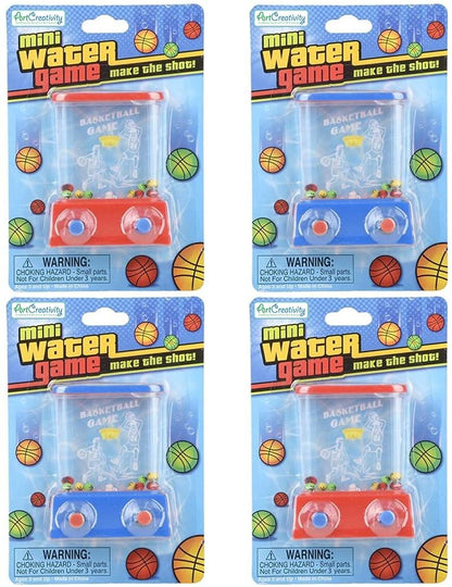 ArtCreativity Handheld Water Games, Set of 4, Red and Blue, Water Ring Arcade Game for Kids, Goody Bag Fillers, Birthday Party Favors for Children, Road Trip Travel Toys for Boys and Girls