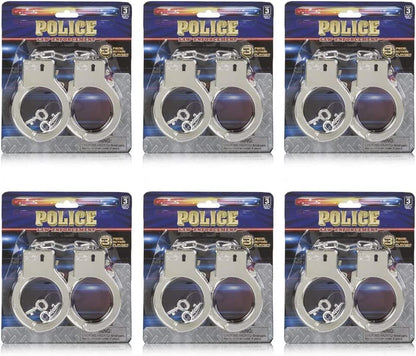 ArtCreativity Plastic Play Handcuffs for Kids, Set of 6, Pretend Play Toy Handcuffs with 2 Keys, Stage or Costume Prop, Fun Party Favor, Goodie Bag Filler, Gift for Boys and Girls