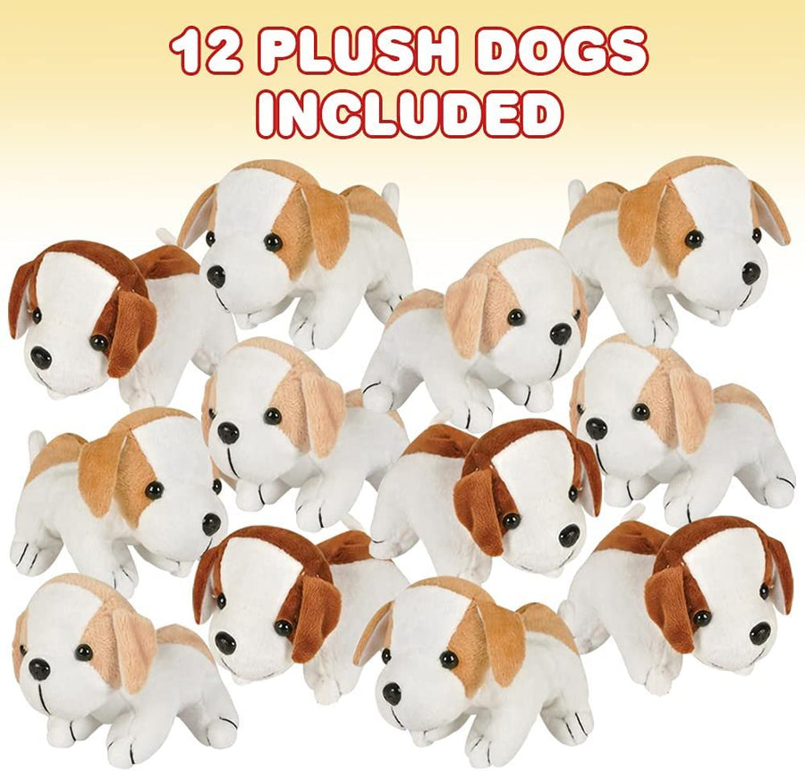 Stuffed Puppies, Dog Plushies, Set of 12, Plush Puppy Toys for Kids, Stuffed Animals Bulk, Plush Dog Assortment, Stuffed Animal Puppy Small, Carnival Stuffed Animals, Bulk Plush Toys