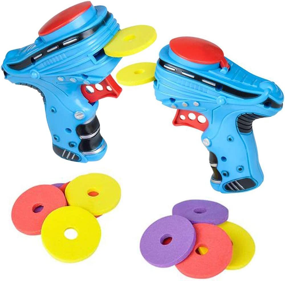 Auto Disc Shooter, Set of 2 Disk Launcher Toy Guns with 1 Blaster and ...