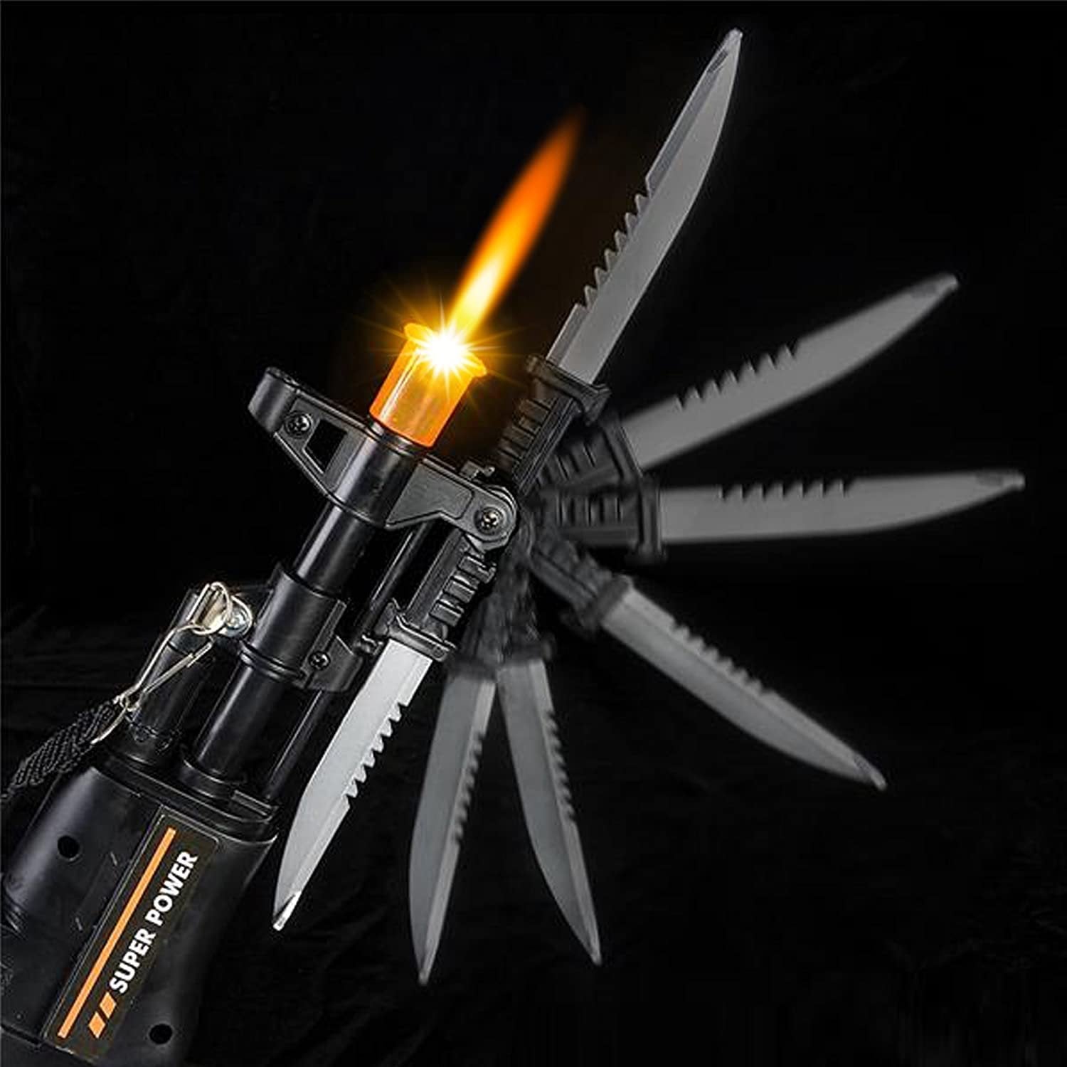 Light Up Toy Machine Gun with Folding Bayonet by