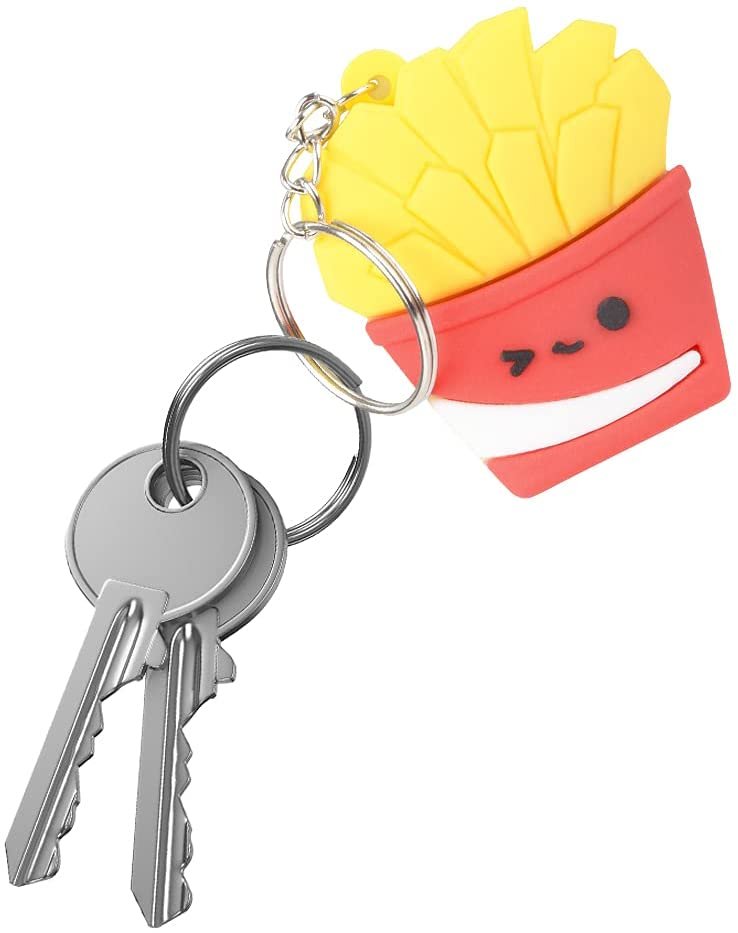 ArtCreativity Fast Food Keychains For Kids, Set of 6, Includes Soda, Pizza, Taco, Sandwich, Popcorn And French Fries, Cool Keychain Accessories, Keychains For Boys and Girls, Food Party Favors