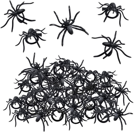 ArtCreativity Spider Rings for Kids - Bulk Pack of 144 - Creepy Crawly Rings for Halloween Costume - Best for Halloween Party Favors, Trick or Treat Supplies, Spooky Cake Toppers and Decorations