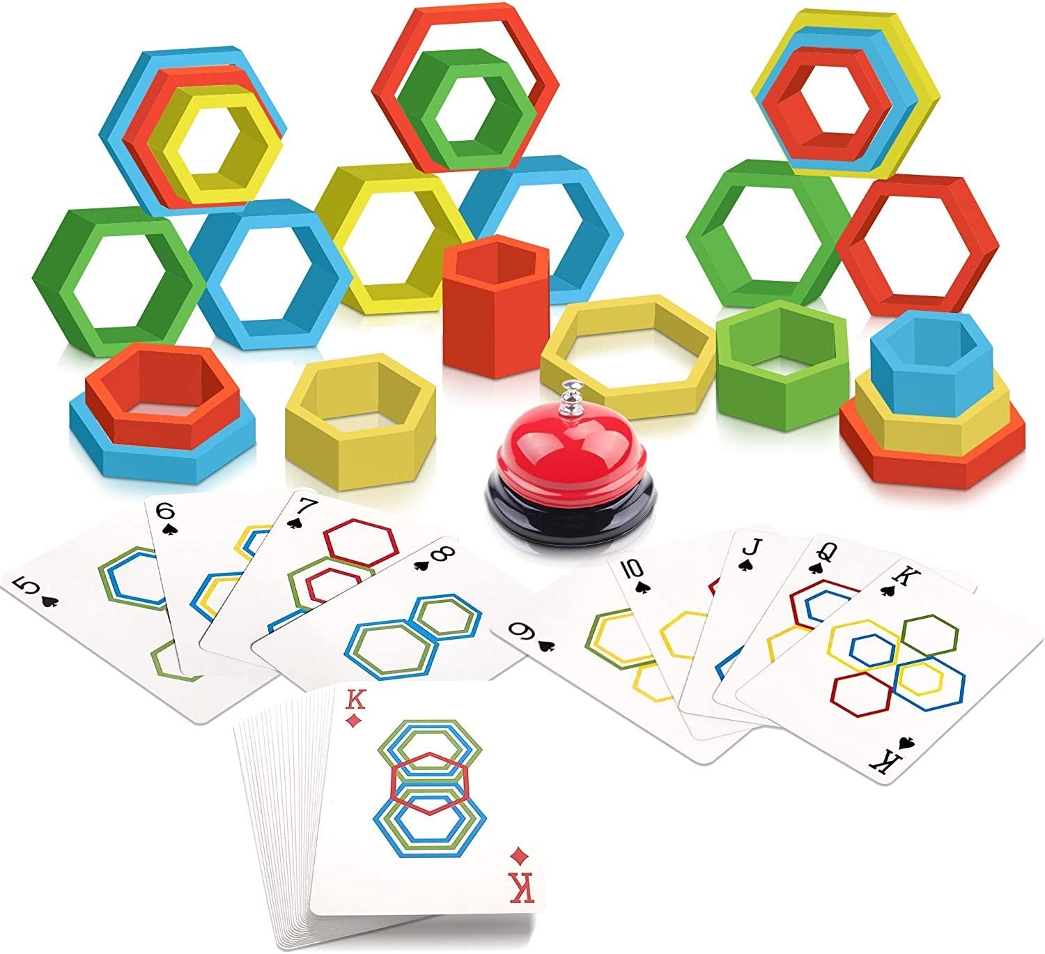 Gamie Geometric Reasoning Game for Kids - Color and Shape Matching Card Game - Develops Cognitive Thinking and Motor Kills - Fun Educational Learning Game for Home or Preschool