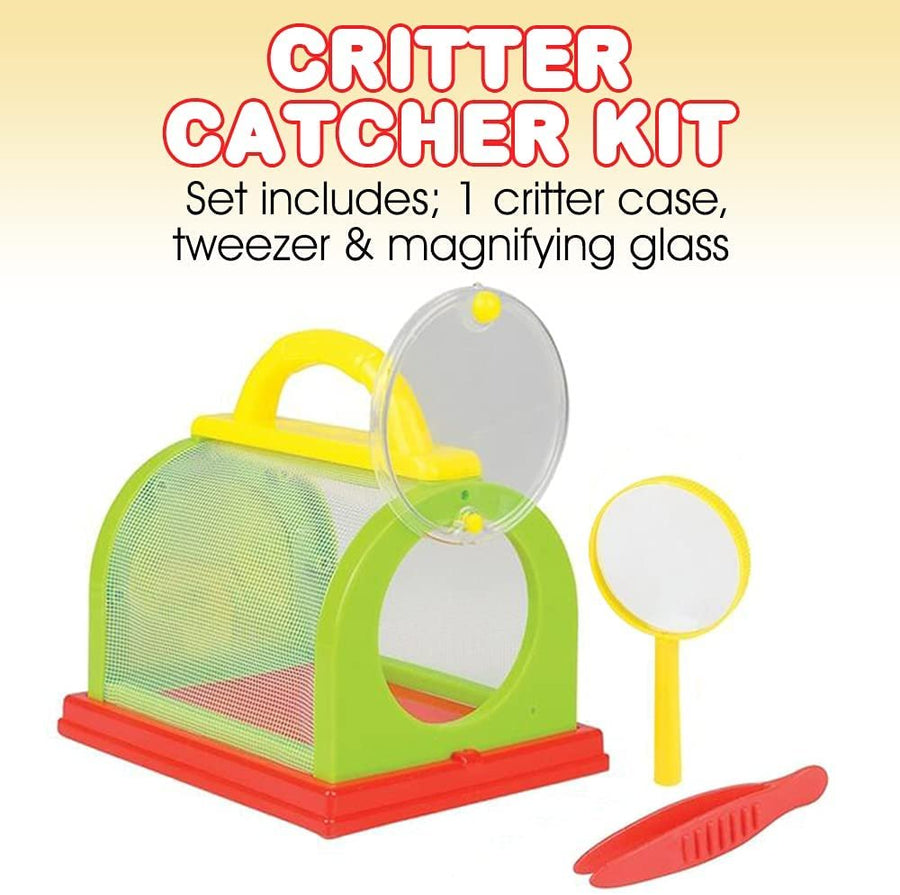 Critter Case, Bug Catcher Set for Kids with Magnifying Glass, Bug Grabber, and Case, Bug Catching Kit for Boys and Girls, Outdoor Playset for Backyard and Camping Exploration