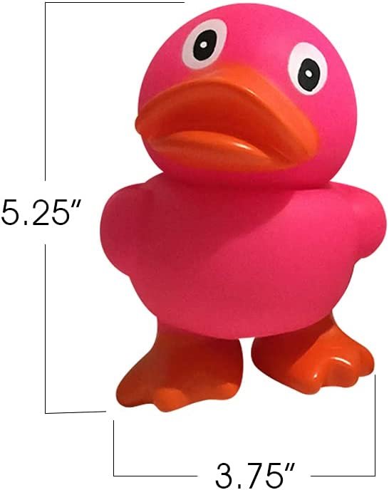 ArtCreativity Squeaky Rubber Duck Toys, Set of 2, Giant 5.25 Inch Rubber Duckies, Cute Bathtub Ducky Toys for Boys and Girls, Adorable Swimming Pool Toys for Kids, Great Summer Party Favors