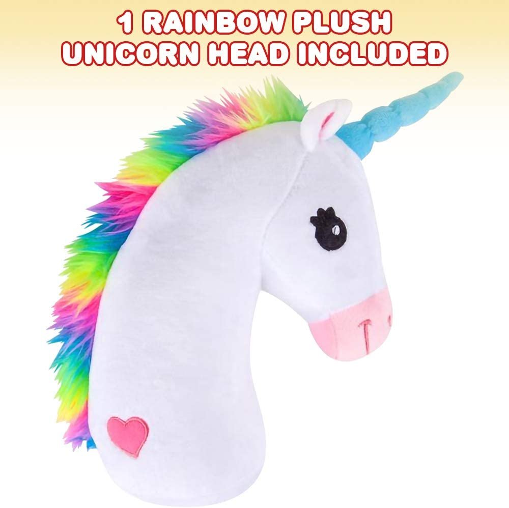 ArtCreativity 15 Inch Unicorn Head Magical Plush Pillow, Ultra Soft and Cuddly Rainbow Color Stuffed Pillow for Kids, Home Décor, Birthday Party Gift for Girls