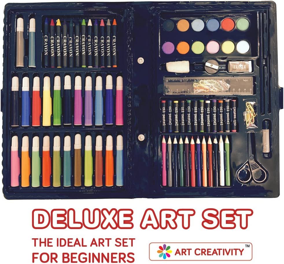 ArtCreativity Deluxe Art Kit For Kids Art Set - Beginners Supplies 101  Piece Artist Drawing Painting Kit with Coloring Book, Art And Craft Gift  Set