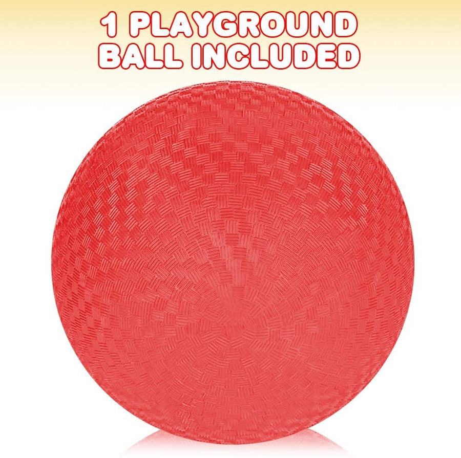 Red Playground Ball for Kids, Bouncy 10" Kick Ball for Backyard, Park, and Beach Outdoor Fun, Durable Outside Play Toys for Boys and Girls - Sold Deflated