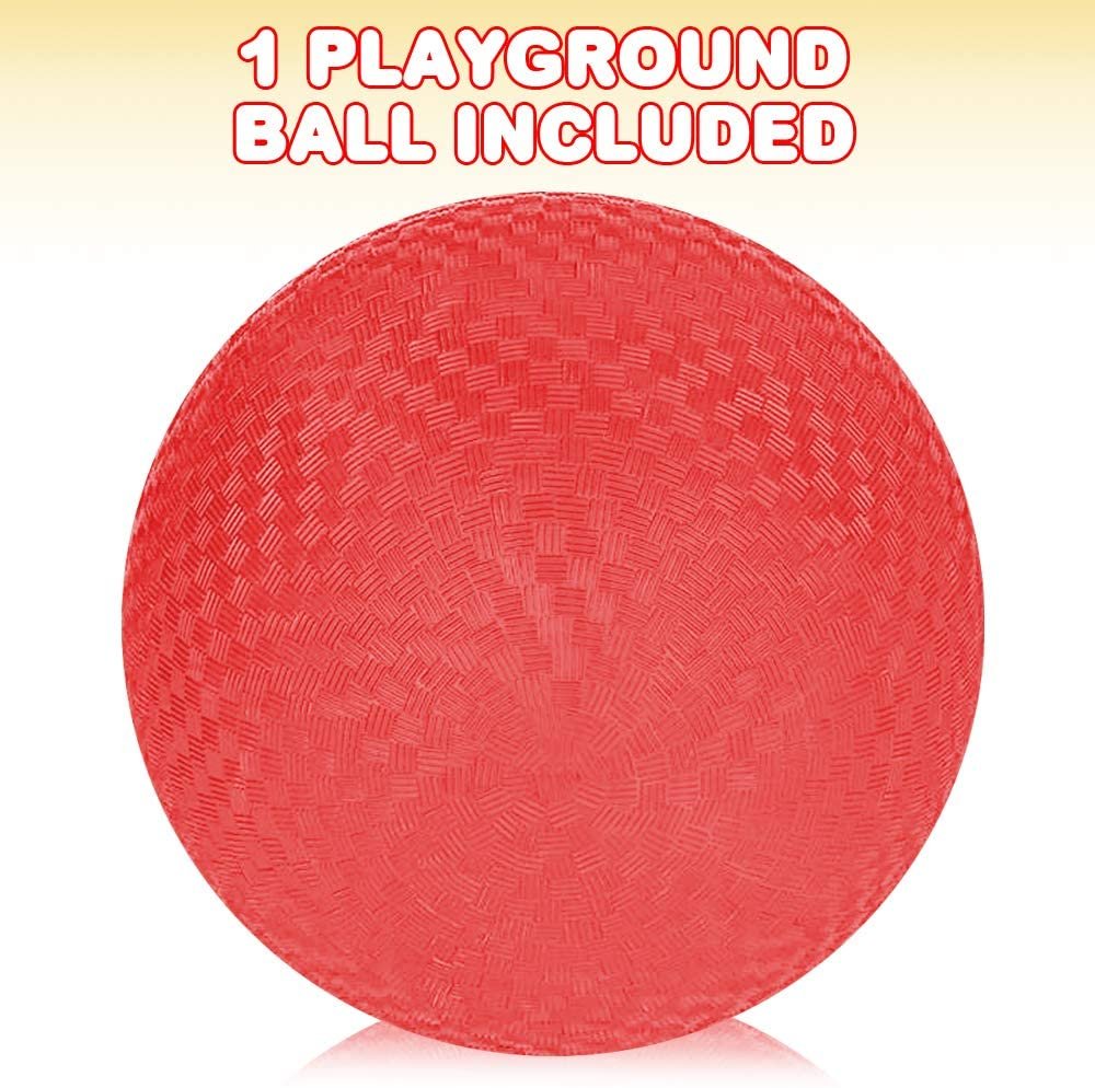 Red Playground Ball for Kids, Bouncy 10" Kick Ball for Backyard, Park, and Beach Outdoor Fun, Durable Outside Play Toys for Boys and Girls - Sold Deflated