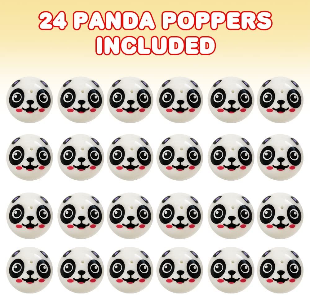 Panda Poppers, Pack of 24, Pop-Up Half Ball Toys, Old School Retro 90s Toys for Kids, Birthday Party Favors, Goodie Bag Fillers for Boys and Girls