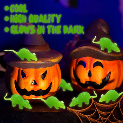 ArtCreativity Glow in The Dark Mouse Toys, Set of 12, Cool Glowing Toys for Boys and Girls, Glowing Birthday Party Favors and Goodie Bag Stuffers for Kids