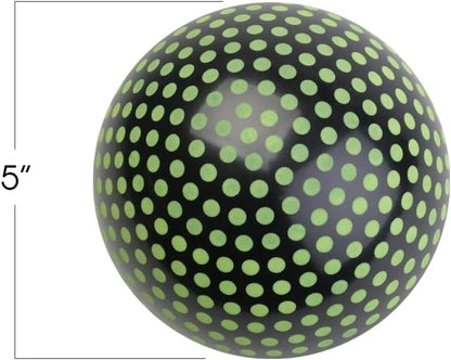 ArtCreativity Neon Polka Dot Balls, Set of 4, Bouncy 5” PVC Balls, Spots on Ball Glow Under Black Light, Park and Beach Outdoor Fun, Durable Outside Play Toys for Boys and Girls