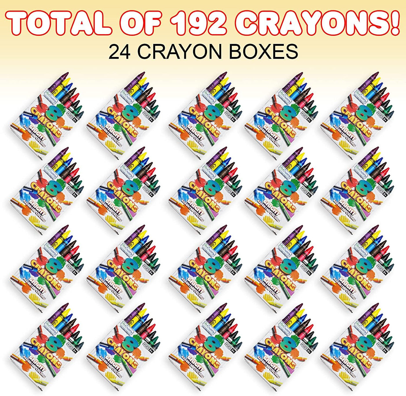 Mega Crayons Set - 192 Crayons Set - Artistic Crafts and Supplies - Fun Party Favor and Prize for Kids Ages 3+