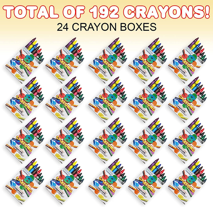 Mega Crayons Set - 192 Crayons Set - Artistic Crafts and Supplies - Fun Party Favor and Prize for Kids Ages 3+