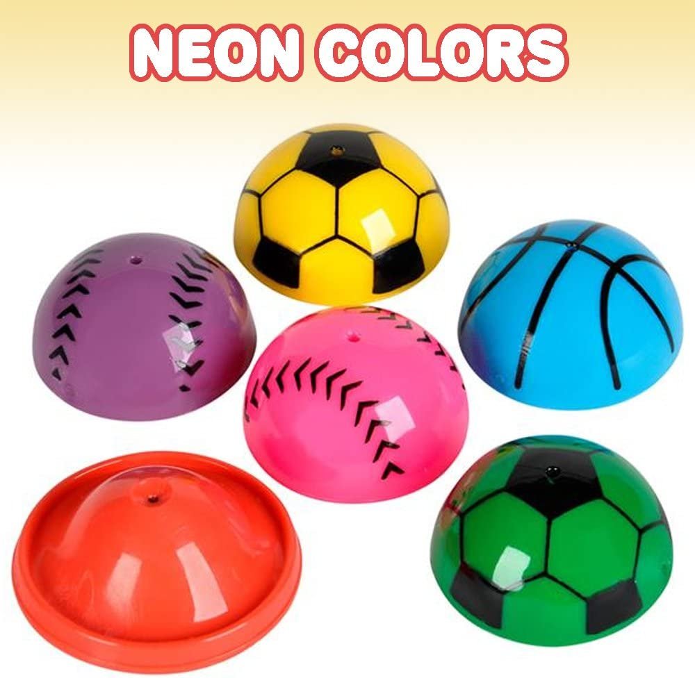 1.25" Vinyl Sport Ball Poppers - Pack of 24 - Assorted Colors - Awesome Pop Up Toy - Ideal Impulse Item - Great Small Game Prize, Party Favor and Gift Idea for Boys and Girls Ages 3+