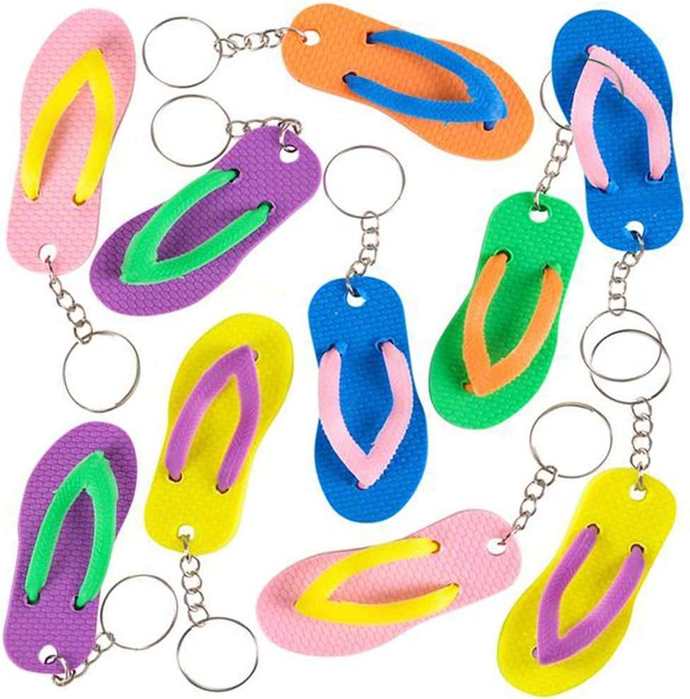 Bloop Keychains Flip Flop Keychains, Set of 36, Fun Key Chains for Backpack, Purse, Lu ...