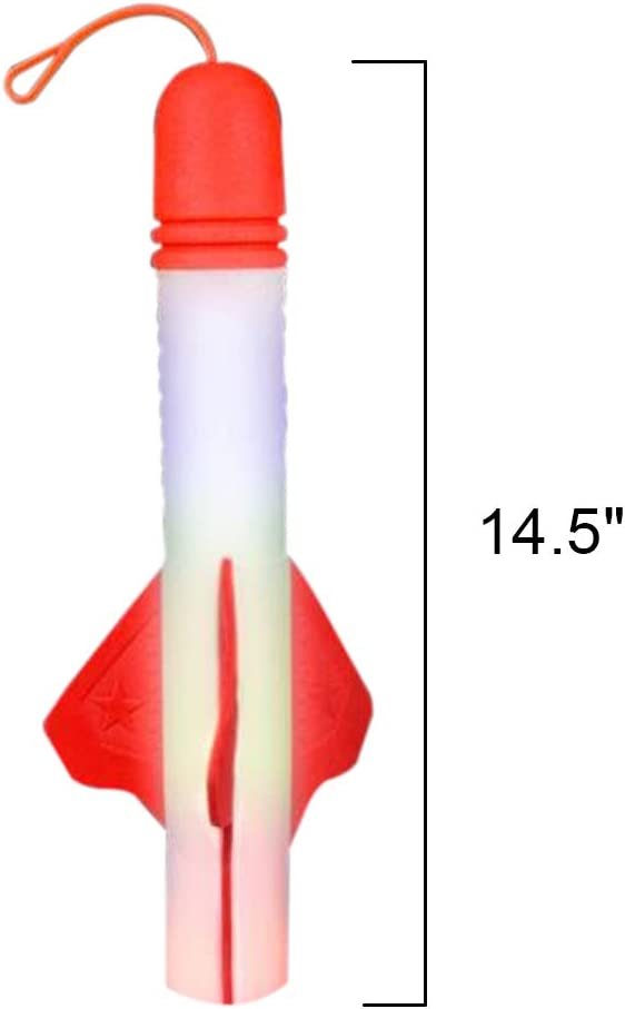 Light Up Foam Rocket Toy for Kids, Set of 2, Sling Shot Rockets for Kids with 6 Flashing Modes and Target Cutout, Batteries Included, Outdoor Flying Toys for Boys and Girls