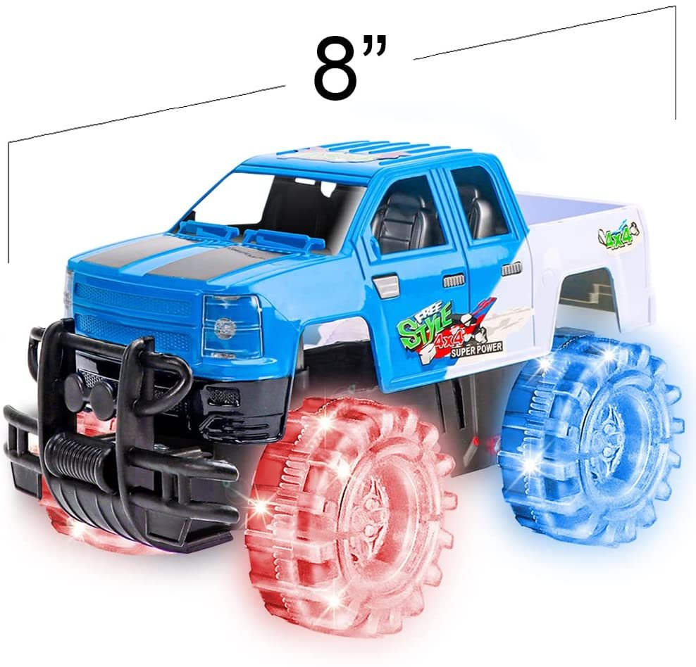 ArtCreativity Light Up Monster Truck Set for Boys and Girls Set Includes 4, 6 inch Monster Trucks with Beautiful Flashing LED