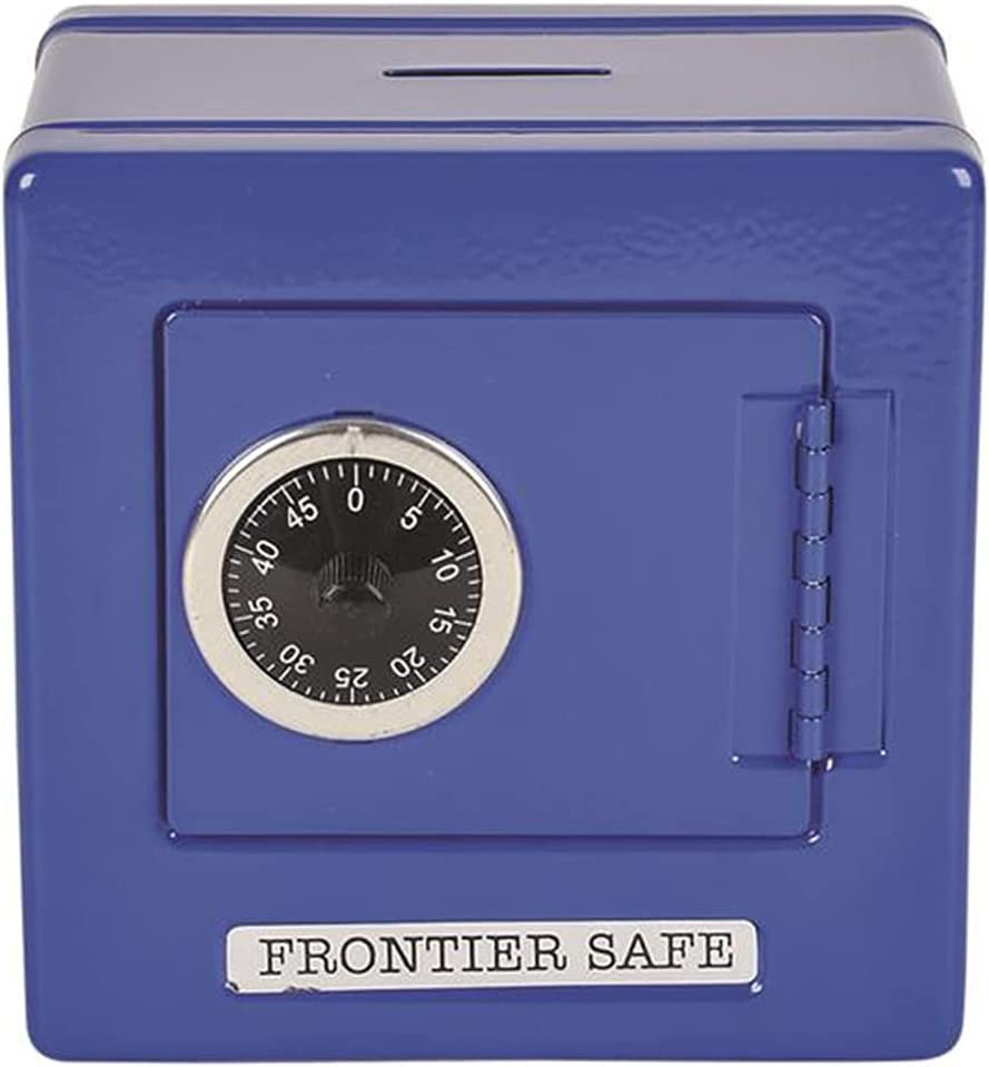 Frontier Combination Safe Coin Bank for Kids and Adults, Fun Money Savings Piggy Bank with Coin Slot and Functioning Dial, Great Birthday Gift for Boys and Girls