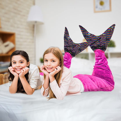ArtCreativity Mermaid Tail Wearable Blanket, 1pc, Cozy Mermaid Blanket with Color Changing Sequins on One Side, Soft Throw Blanket for Kids, Unique Mermaid Gift for Girls and Boys