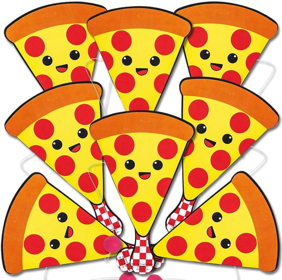 Pizza Paddle Balls, Pack of 12, Cute 9" Pizza Slice Paddleball with String, Fun Pizza Party Paddle Ball Games, Great Party Favors, Goodie Bag Fillers, Cool Activity Toys for Kids