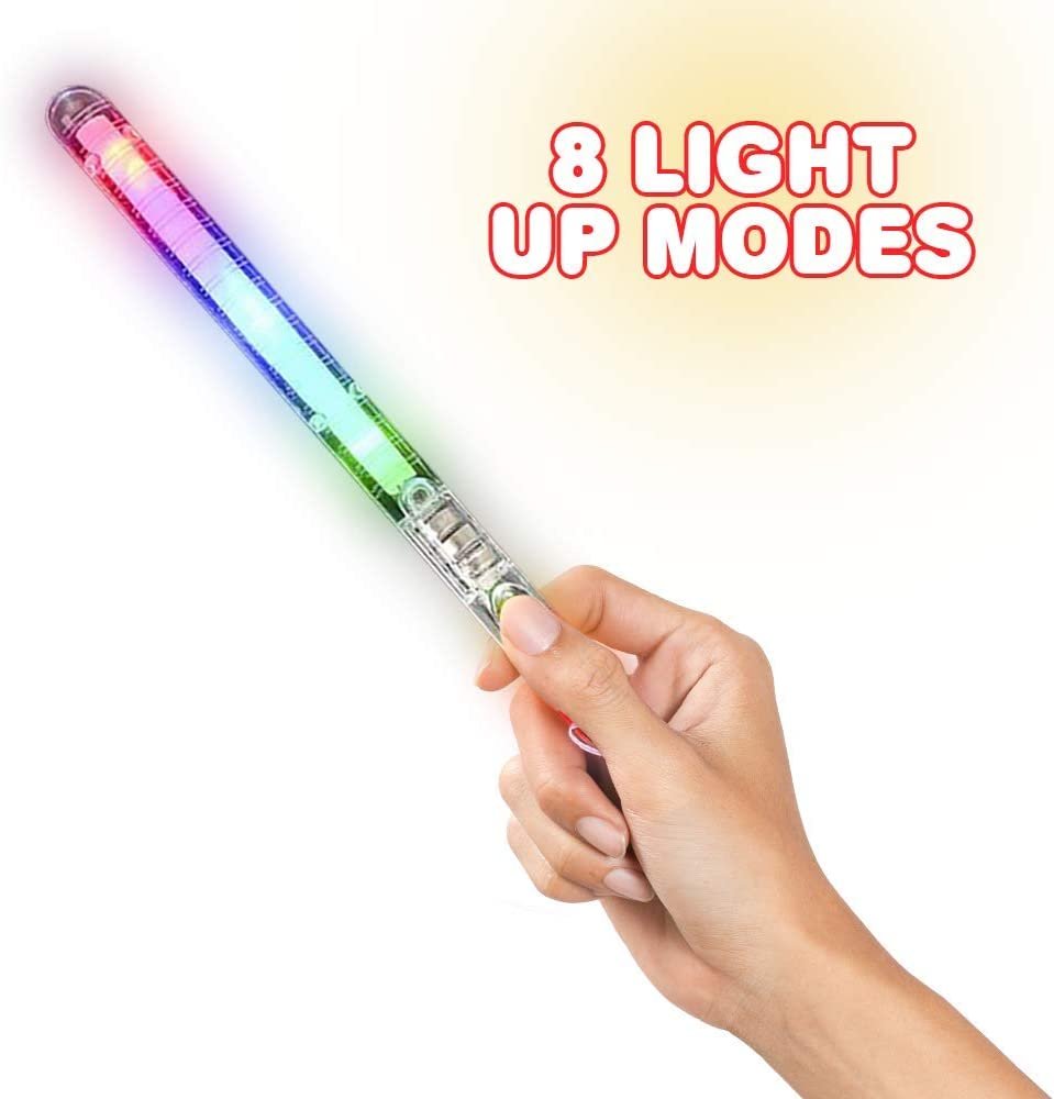 100 LED Foam Sticks Multi Color Flashing Glow Wands, Batons, Strobes - 3 Flashing Modes - Birthdays and Parties