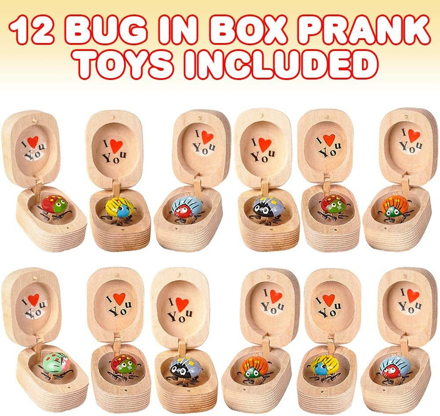 5 Assorted Insects Includes 12 Bug in The Box, For Kids Age 3+, I Love You Message on It, Assortment May Vary Ideal for Christmas Stocking Stuffer, Easter Egg Filler, Party Favors
