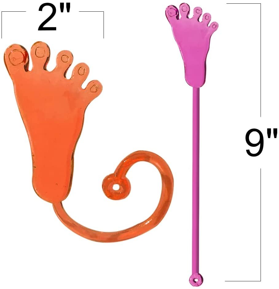ArtCreativity Sticky Feet Set, 4 Packs with 2 Feet Each, Stretchy Wacky Fingers, Fun Colorful Toys for Kids, Birthday Party Favors for Girls and Boys, Great Carnival Prize, Novelty Gift