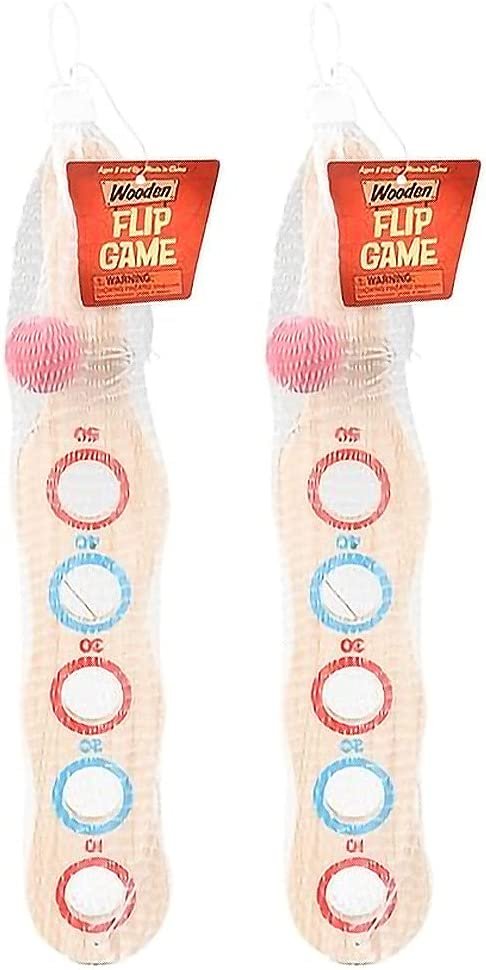 Wood Paddle Toy with Red Ball on String, Set of 2, Beach and Backyard Art Creativity Wood Paddle Toy with Red Ball on String, Set of 2, Beach and Backyard Art Creativity