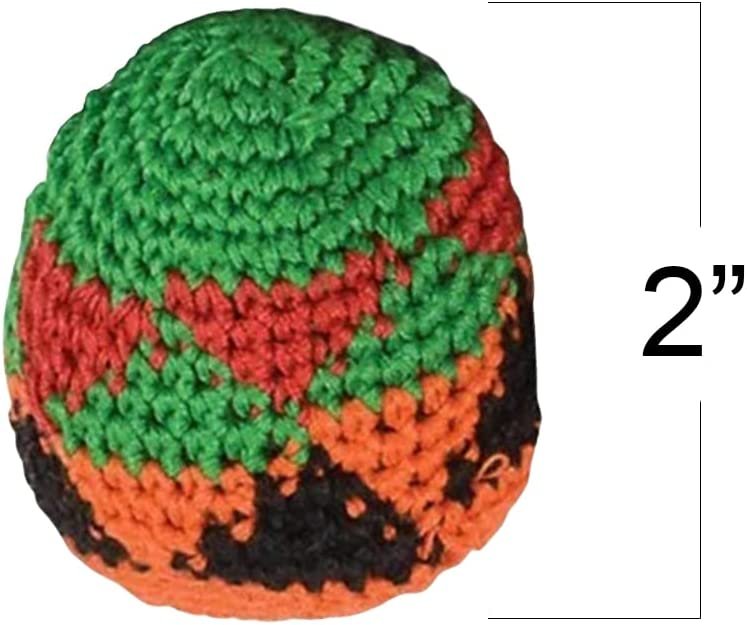 Knit Kickballs for Kids, Set of 12, Cotton Kick Hacky Sacks in Assorted Colors and Patterns, Indoor and Outdoor Toys for Kids and Adults, Retro Office Toys, Goodie Bag Stuffers