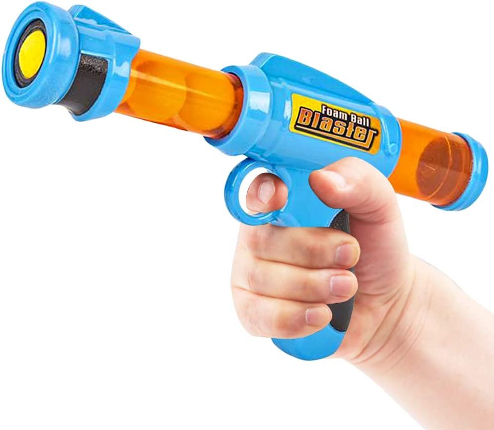 Foam Ball Launchers, Set of 2, Pump Action Shooting Toy Blasters for Kids with 12 Balls, Outdoor Summer Fun, Fetch Toy for Dogs, Great Birthday Gift for Boys and Girls